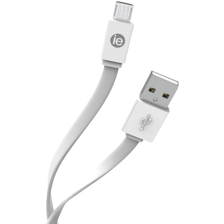 IESSENTIALS Charge and Sync Flat 4 ft. Micro USB to USB-A Cable (White) IEN-FC4M-WT